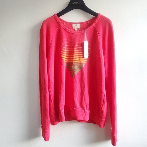 New Sundry Rainbow Heart Graphic Pullover Sweatshirt NWT Size 1/Small - Picture 1 of 7